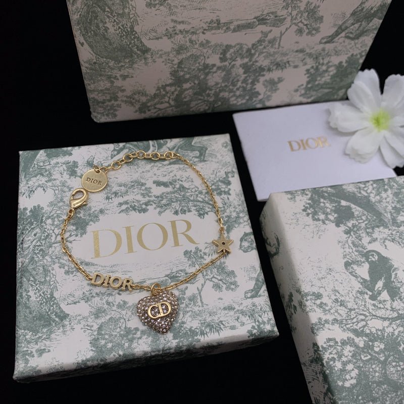 Dior Crystal Heart Charm Bracelet - Image 4