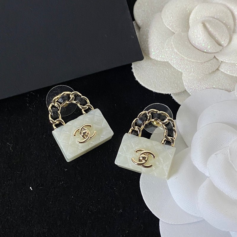 Chanel Quilted Handbag Shape Stud Earrings - Image 3