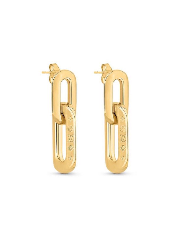 LV Chain Link Drop Understated Earrings - Image 7