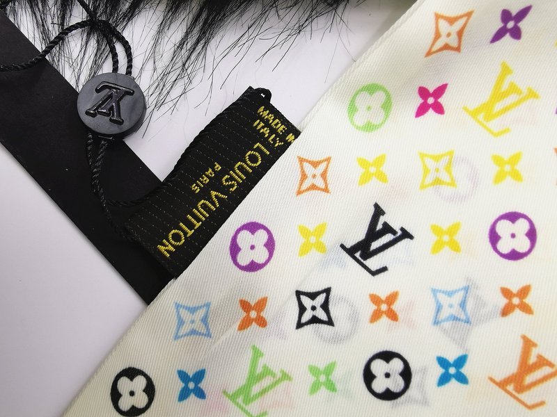 LV Multicolor Monogram Twilly Print Soft Scarf - Image 3