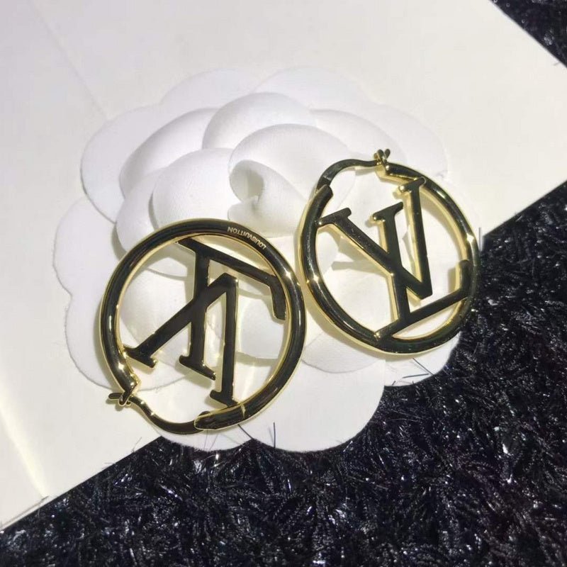 LV Open Logo Hoop Sophisticated Earrings - Image 12