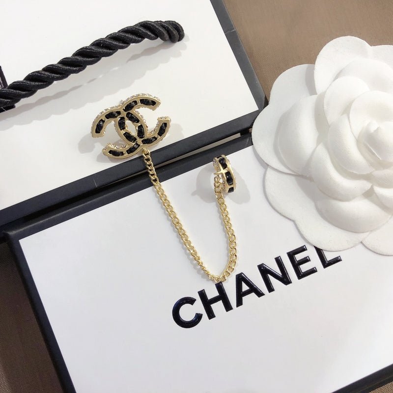 Alternative view of Chanel Chain Linked Asymmetrical Drop Earrings