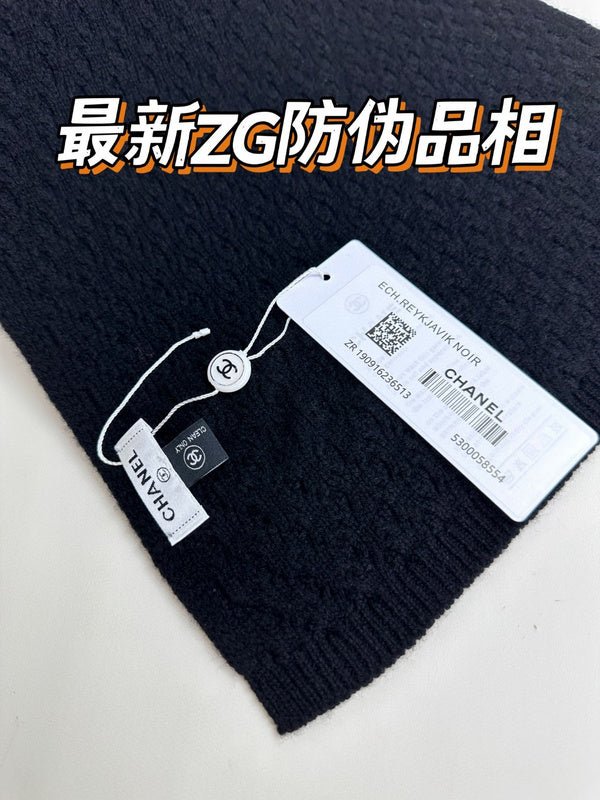 Chanel Waffle Knit Tie Scarf - Image 9
