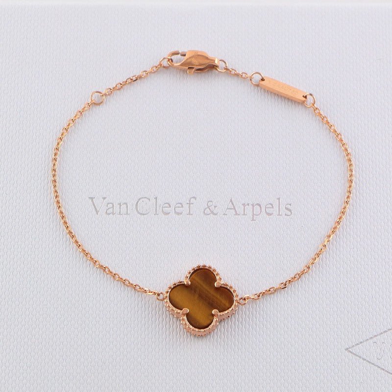 VAB1 4 Clover Bracelet single flower steel braceletabout 17cm+4cm extra Jewelry - Image 12