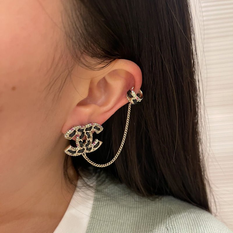 Chanel Chain Linked Asymmetrical Drop Earrings - Image 5