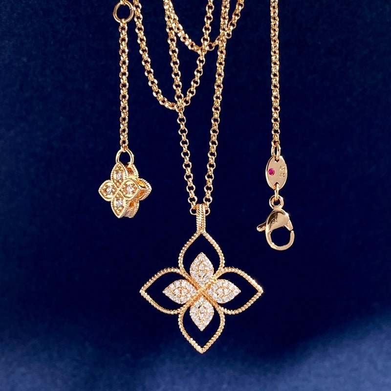 VCA Full Diamond Hollow Clover Necklace - Image 8