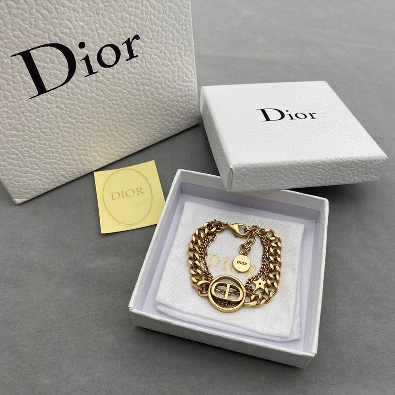 Dior Retro Stone Inlaid Cuff Bangle - Image 5