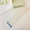 Mini Blue Enamel Clover Thin Chain Necklace