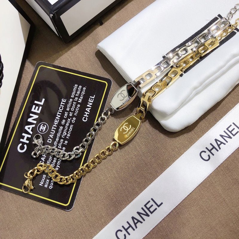 Chanel Chain Plate Logo Gold Silver - Image 7