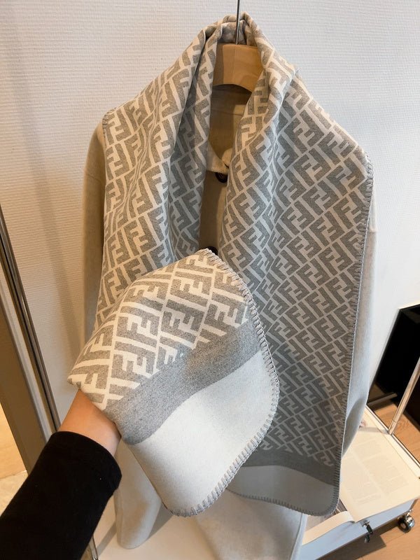 Fendi Wool Blend FF Monogram Shawl - Image 7