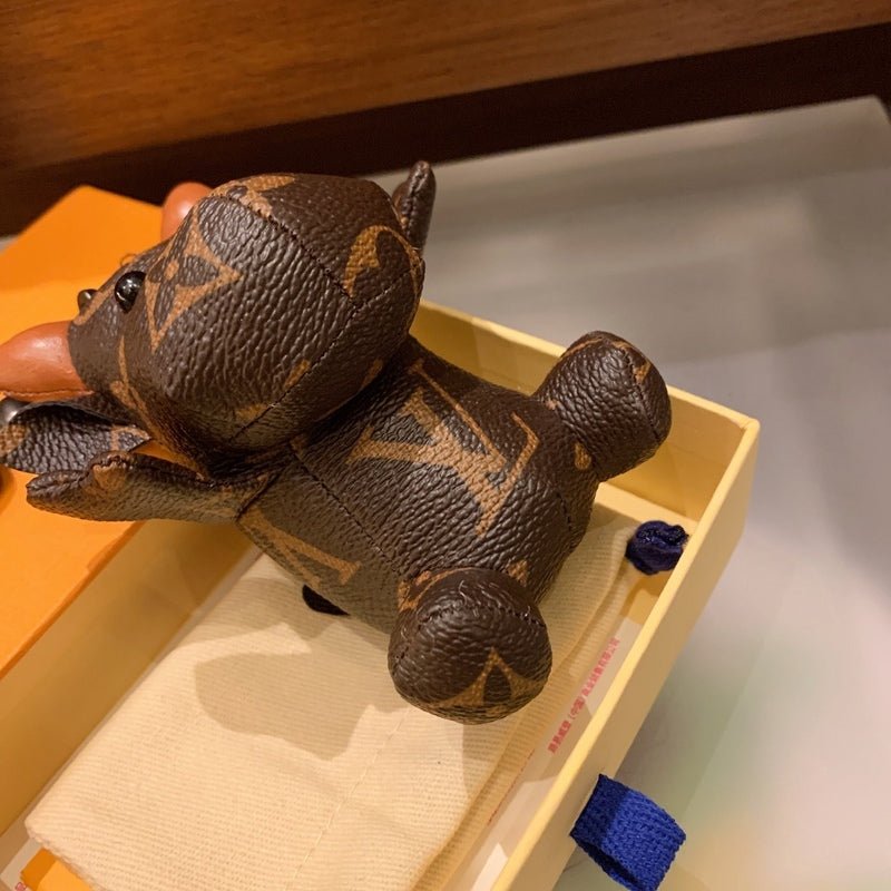 LV Monogram 3D Cow Canvas Strap Keychain - Image 8