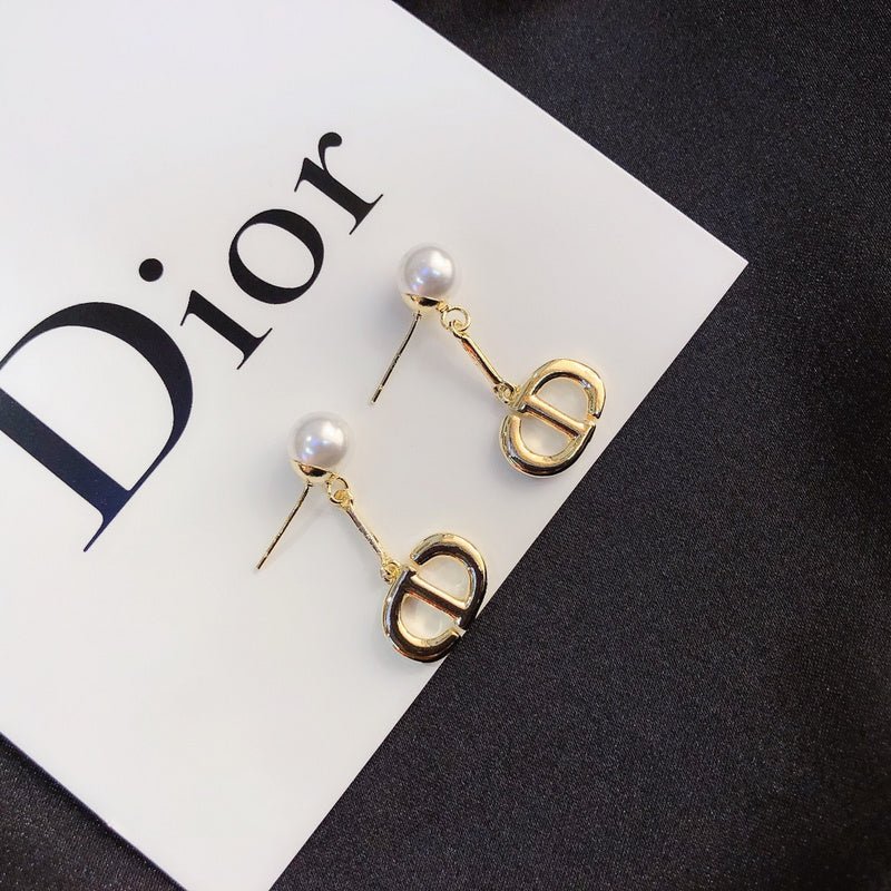 Alternative view of Dior CD Logo Pearl Drop Earrings