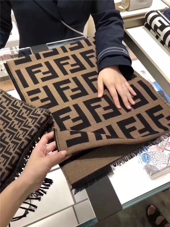 Fendi Wool Blend FF Monogram Scarf - Image 10
