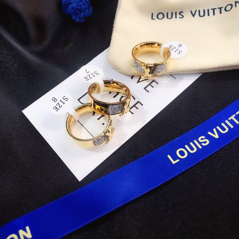 LV Crystal Logo Band Ring - Image 6
