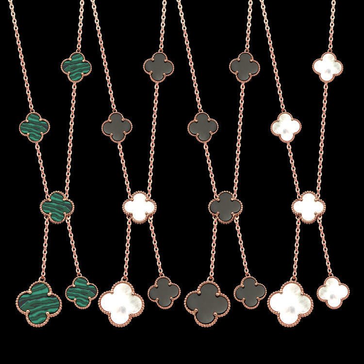 Multi Clover Shell Gold Plated Women Necklace