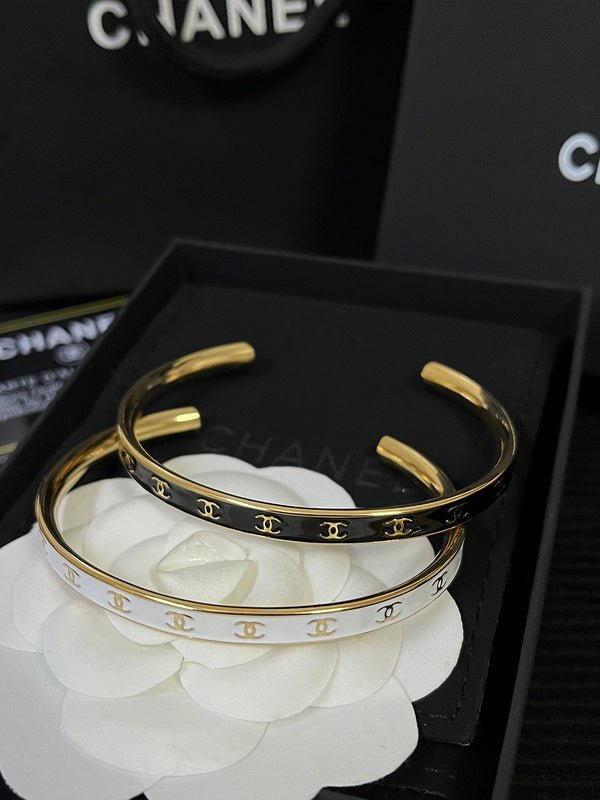 Alternative view of Chanel Two-Tone Star Inlay Cuff Pair