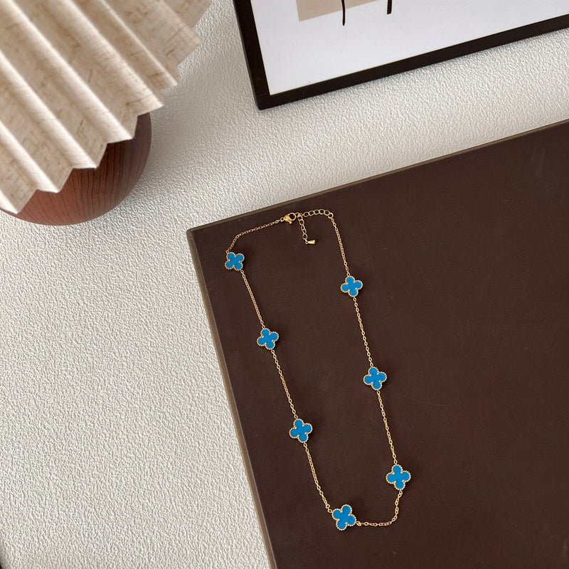 VCA 7 Motifs Turquoise 316L Steel Clover Necklace - Image 5