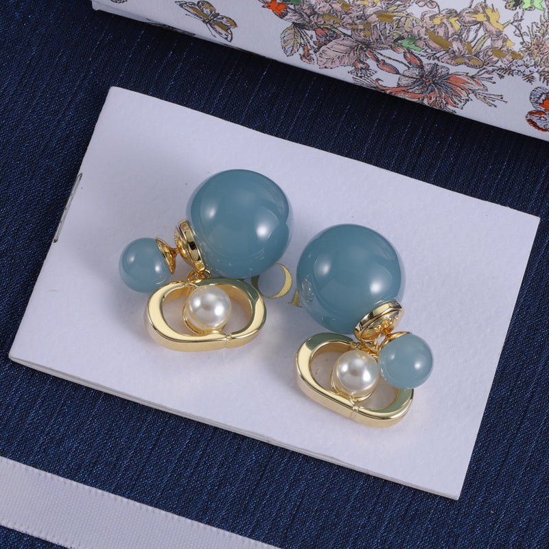 Dior Multicolor Agate Double Pearl Earrings - Image 7