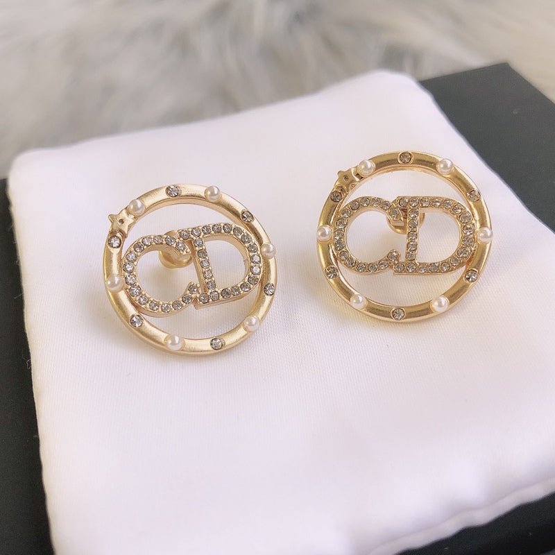 Dior Crystal Pearl Earrings