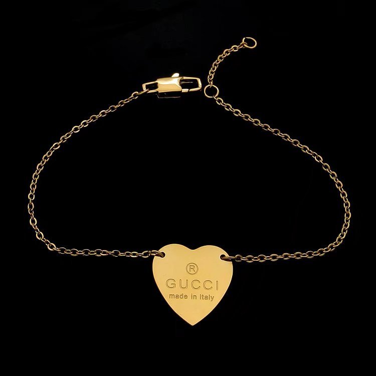 Alternative view of GB011   Gold plated peach heart bracelet jewelry