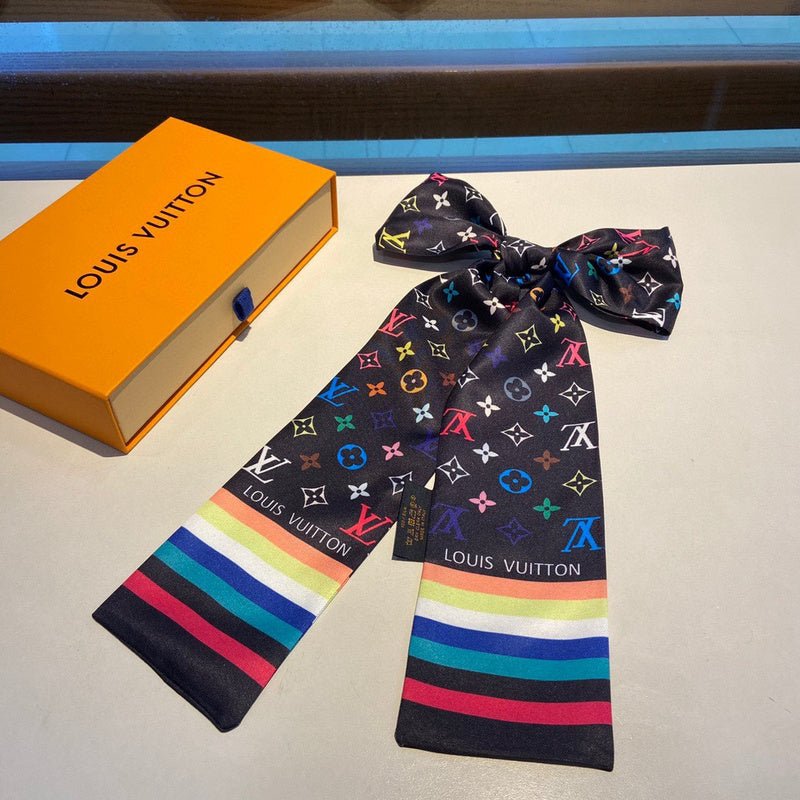 LV Multicolor Monogram Twilly Print Soft Scarf - Image 15