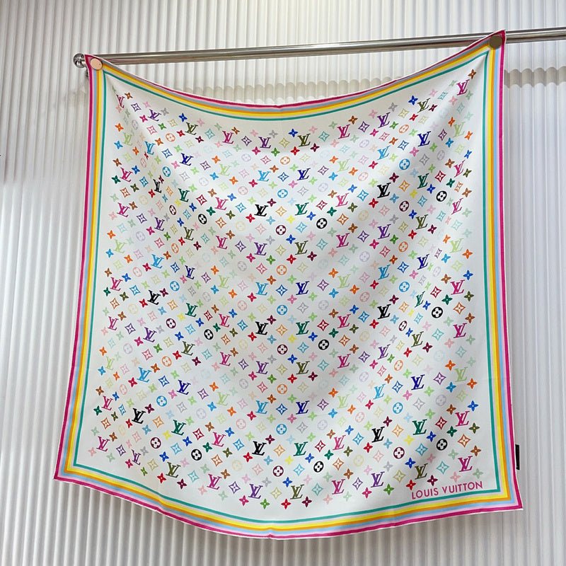 Alternative view of  LV Multicolor Monogram Square Silk Scarf