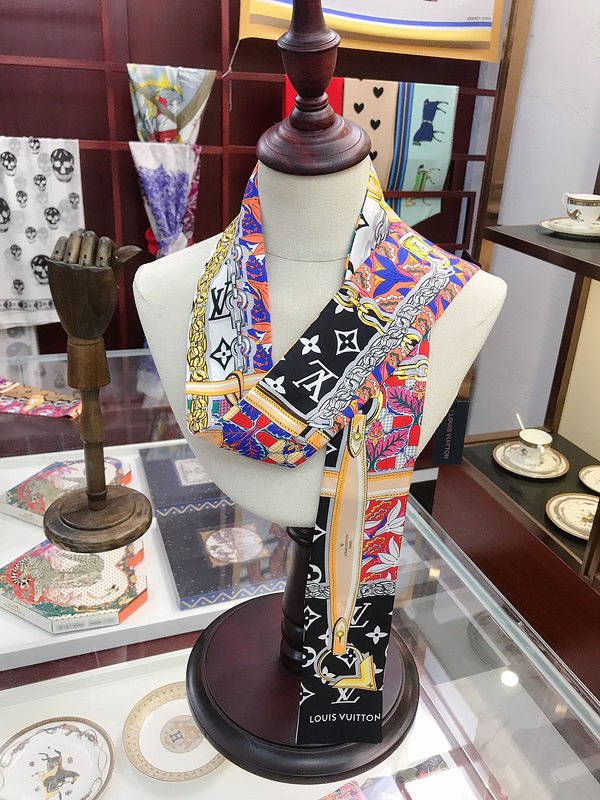 Alternative view of LV Ornate Multicolor Hardware Print Twilly Scarf