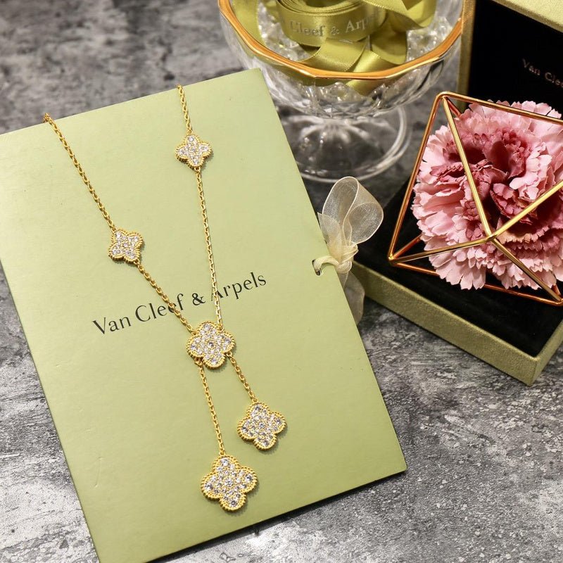 VCA Multi Diamond Clover 316L Steel Necklace - Image 8