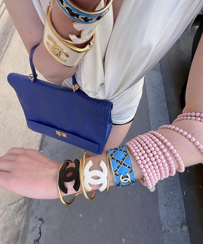 Chanel Two-Tone Enamel CC Open - Image 4