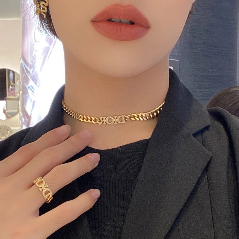 Dior Gold Crystal "DIOR" Bracelet - Image 5