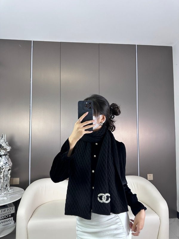 Chanel Waffle Knit Tie Scarf - Image 13