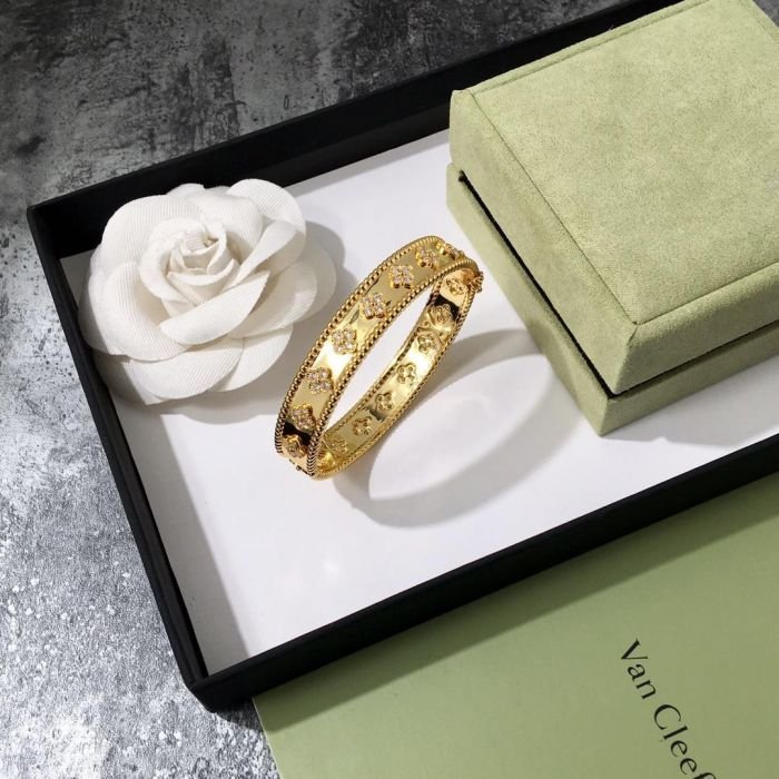 Alternative view of VAB7 Brass plated 18K thick gold, kaleidoscope bracelet VAC bracelet for women  about 17.5cm