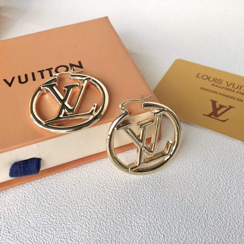 LV Open Logo Hoop Sophisticated Earrings - Image 7