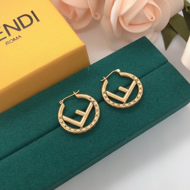 Alternative view of FENDI Metal F Logo Circular Earrings