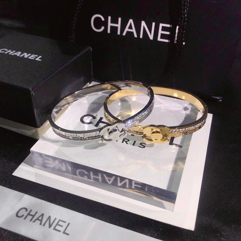 Chanel Half Rhinestone Gold Silver - Image 4