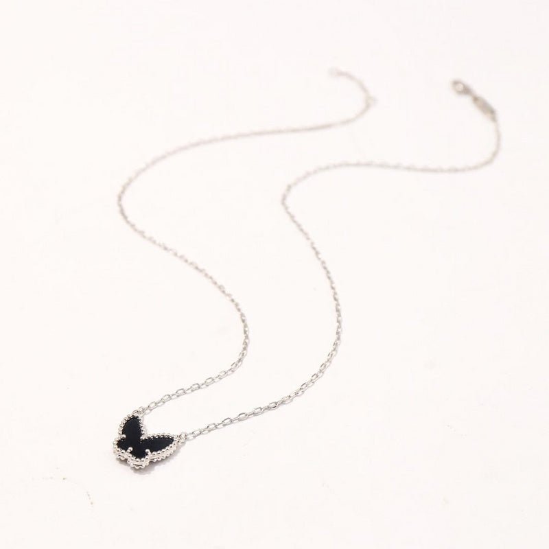 Alternative view of Multi Color Enamel Butterfly 316L Steel Necklace