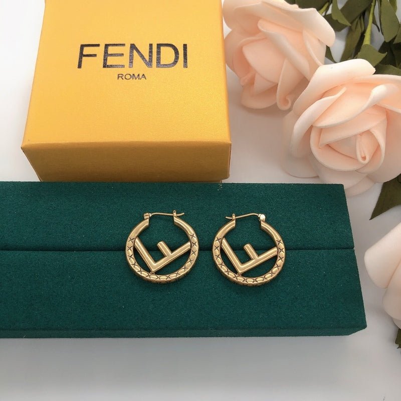 FENDI Metal F Logo Circular Earrings - Image 3