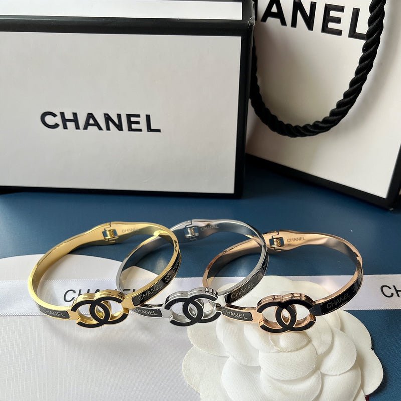 Chanel Black Inlay Double C Metal - Image 9