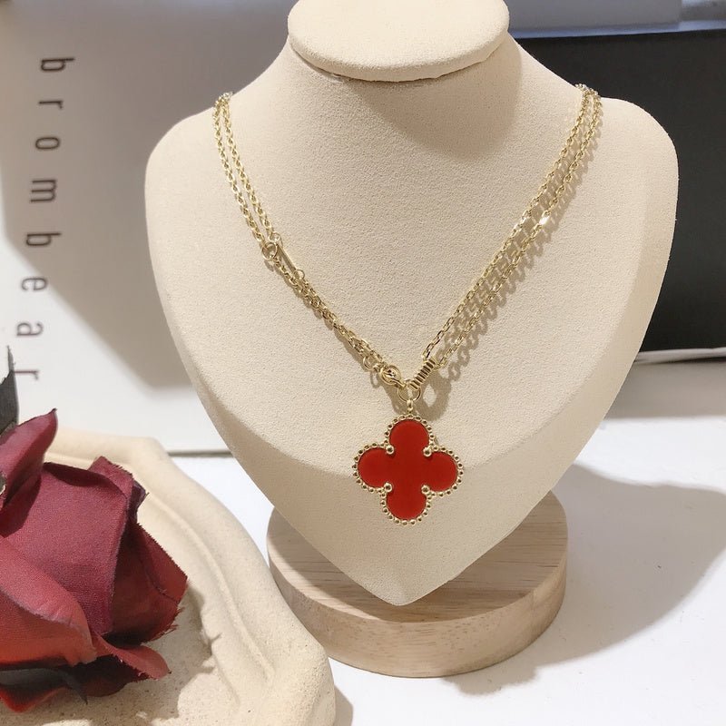 Alternative view of VCA Large Size Single Clover Multi-Color Necklace