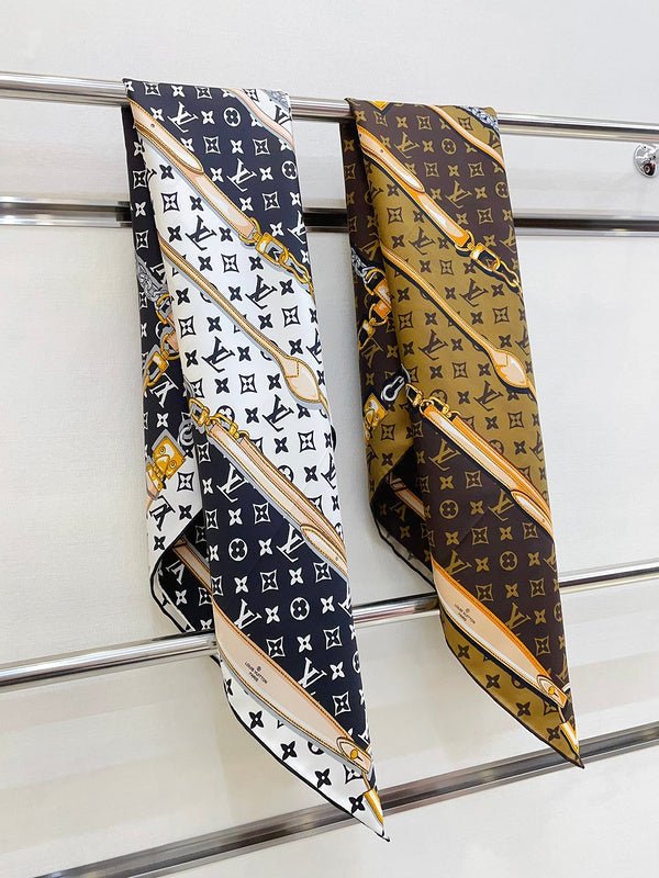 LV Classic Leather Hardware Printed Square Scarf - Image 6