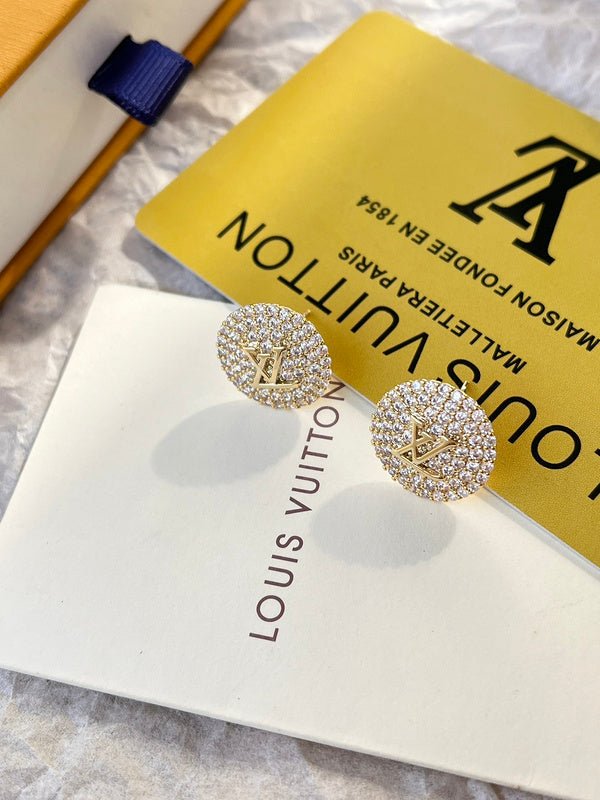 Alternative view of LV Pave Logo Stud Earrings