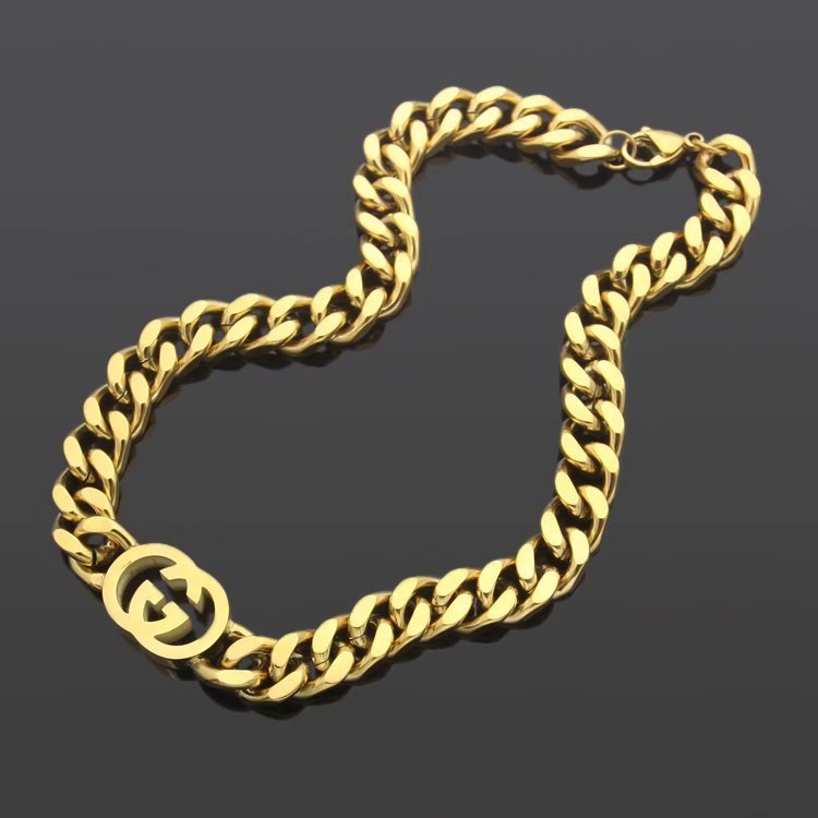 GN02 Letter Pendant Necklace Jewelry