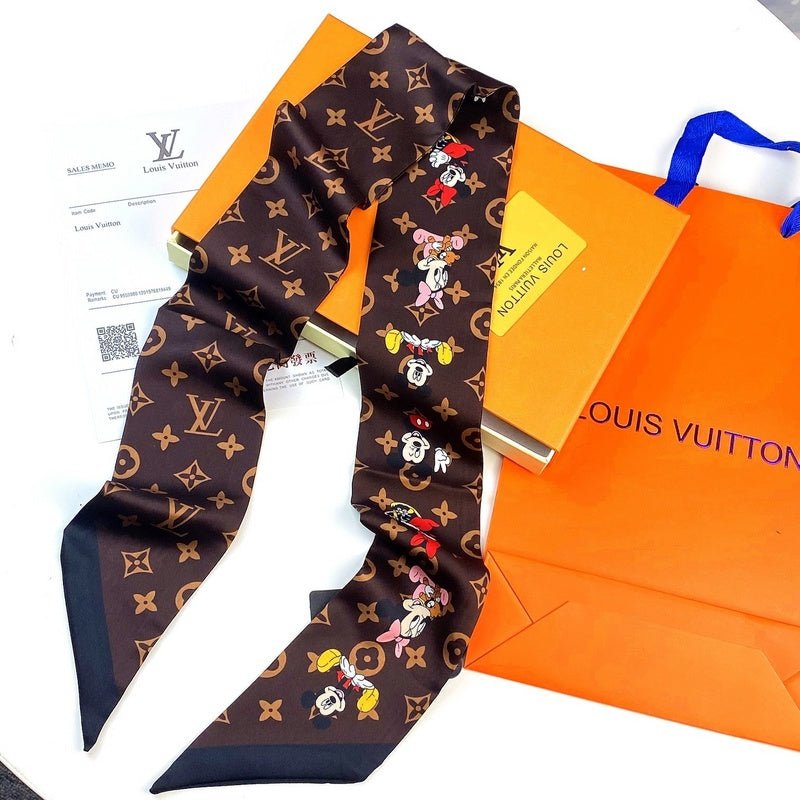 LV Disney Mickey Monogram Twilly Print Scarf - Image 6