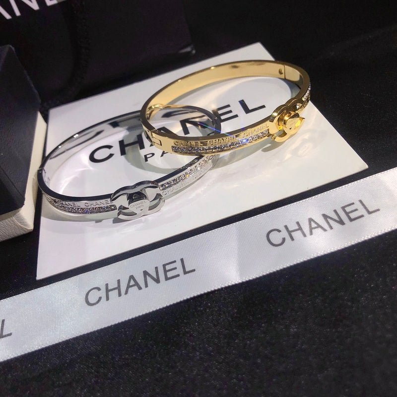 Chanel Half Rhinestone Gold Silver - Image 8