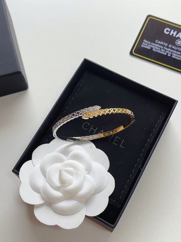 Alternative view of Chanel Two-Tone Quilted Pattern Snake Cuff