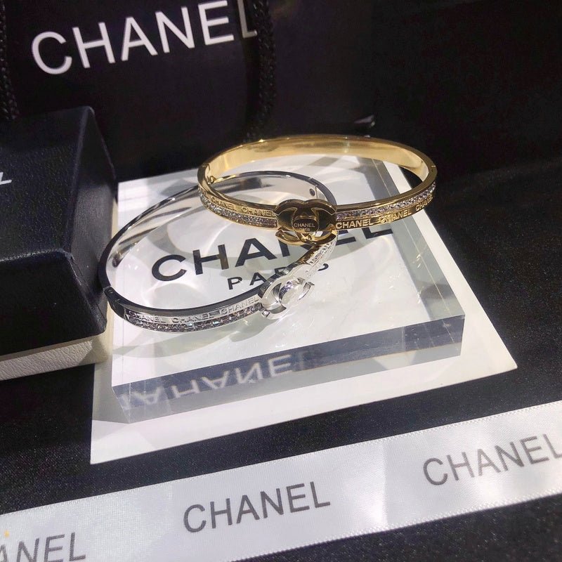 Chanel Half Rhinestone Gold Silver - Image 7