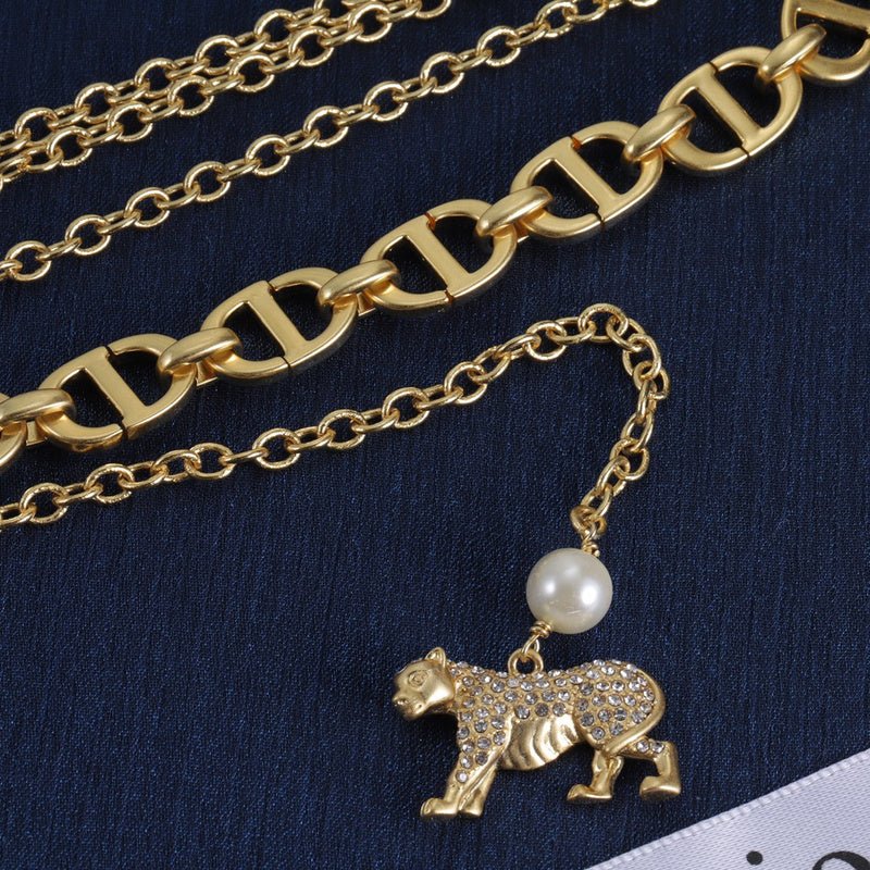 Dior Tiger Charm Layered Necklace - Image 4