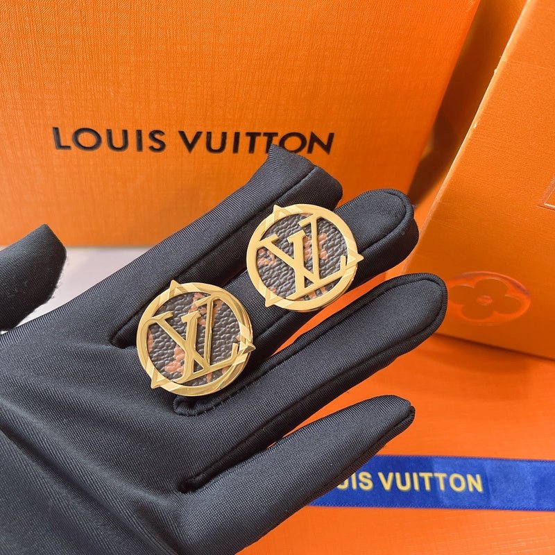 LV Monogram Logo Earrings