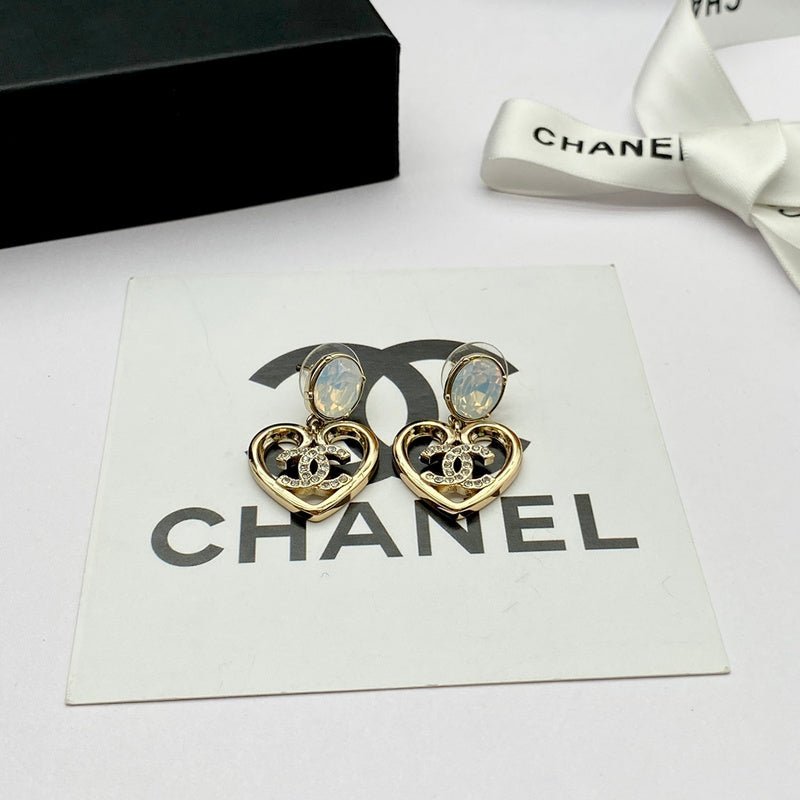 Chanel Opal Heart Rhinestone Drop - Image 4