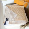 LV Beige White Heart Monogram Fringed Shawl